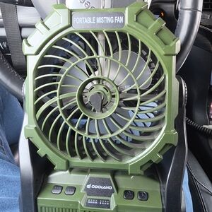 Portable Misting Fan in Olive Green